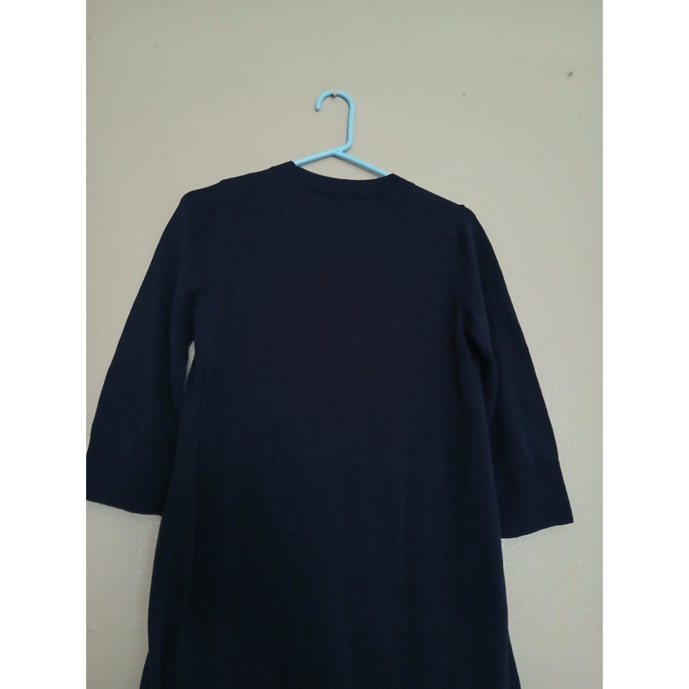 Cos Dress XS Knit Woven Pleat Combo Navy Blue Lagenlook Artsy Minimalist - Picture 14 of 15
